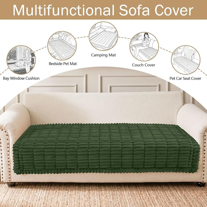 Couch Cover for Dogs, Washable Non Slip Plush Flannel Sofa Protector | Thick - Image 3