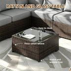 MOCHITO 5 Pieces Outdoor Patio Furniture Sets, All-Weather Sectional Sofa Dark - Image 2