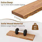 Floating Shelves for Wall Decor, Rustic Solid Elm Wood Live Edge Floating - Image 5