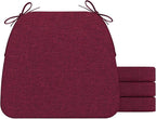 AAAAAcessories D-Shaped Chair Cushions, Machine-Washable Cover, Wine Red by AAAAAcessories