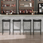 HOOBRO Bar Stools, Counter Height Stools, Saddle Barstools, 24.8 Inches - Image 7