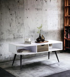 Modern Coffee Table 44 in, Sturdy Metal Frame Center Table - Image 4