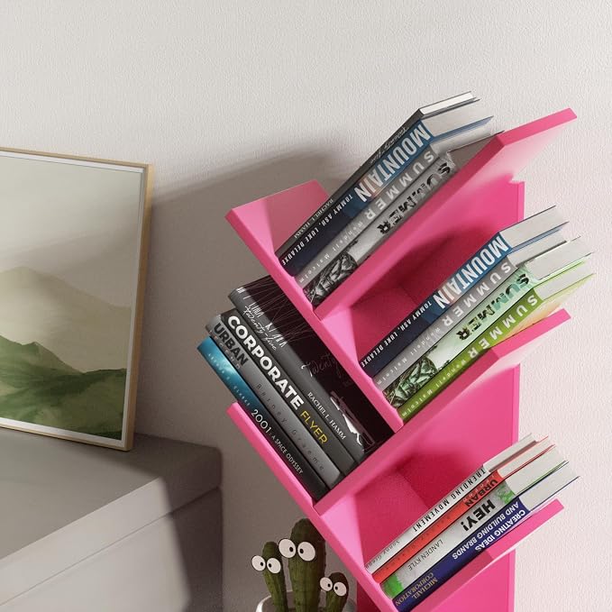 SHEEPAM 5 Tier Tree Book Shelf, Small Desktop Bookshelf - Image 5
