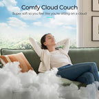 LINSY HOME 90" Modular Cloud Love Seat Sofa, Corduroy Soft Sectional Couch - Image 5