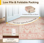 RELEANY Washable Area Rug, Round 4ft, Water Repellent, Pet Friendly, Vintage - Image 4