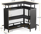 LITTLE TREE Home Bar Unit Mini Liquor Table Cabinet - Image 3
