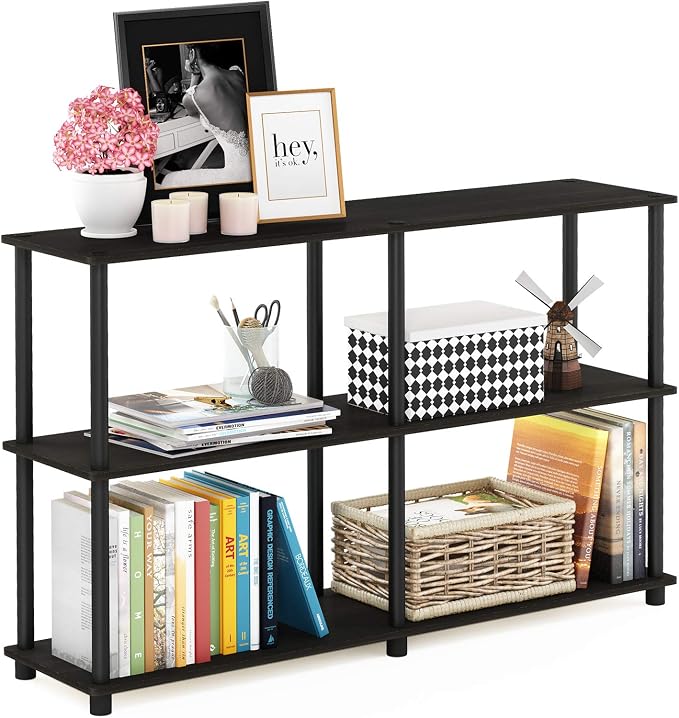 Furinno TURN-N-TUBE Storage Shelves, 3-Tier 47.4 Wide Book Shelf, Corner Shelf by Furinno-FitsYourSpaceFitsYourBudget