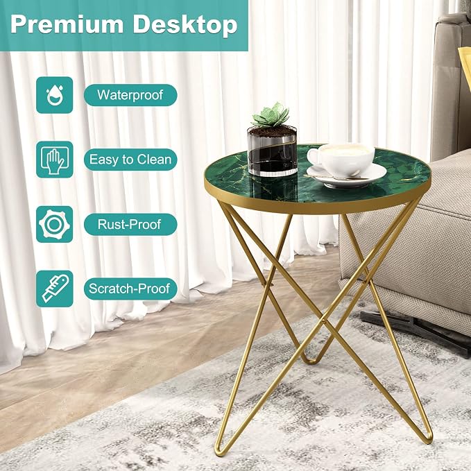 HLR Modern Round Side Table Set of 2, End Table - Image 7