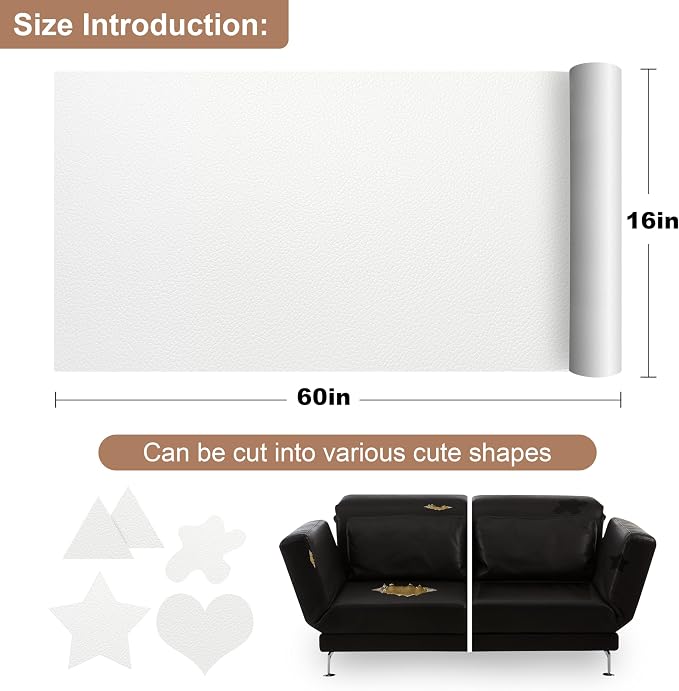 ONine Leather Repair Patch，Self-Adhesive Couch Patch，Multicolor Available - Image 2