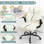 Leather Office Chair, PU Home Computer Desk Chairs - Image 6