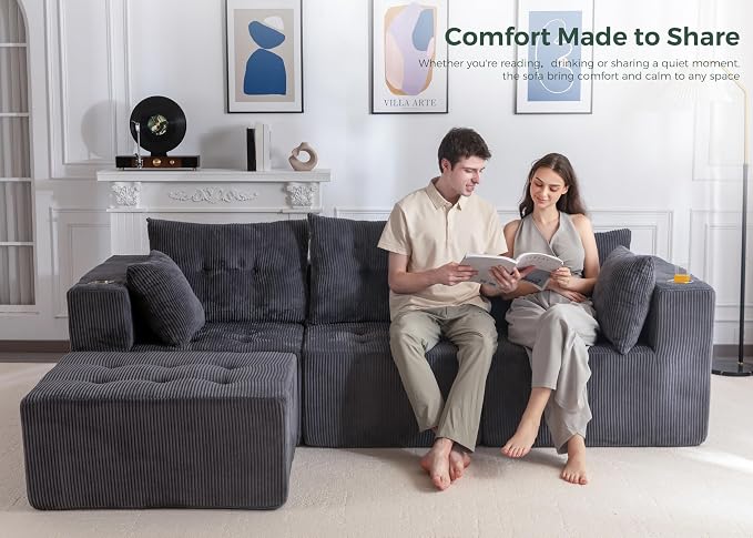 MAXYOYO Modular Sectional Sofa Couch, L Shaped Modern Cloud Couch - Image 4
