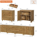 WAMPAT TV Stand Cabinets for 120+ Inches TVs, 4-in-1 Wood Media Console Table - Image 2
