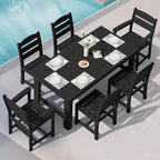 SERWALL Outdoor Dining Table Set, 67‘’ HDPE Patio Dining Set by SERWALL