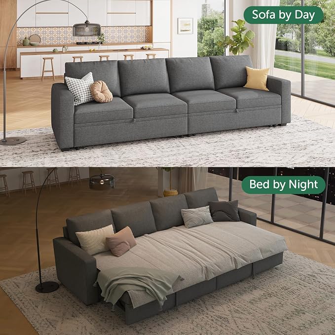 HONBAY Modular Sectional Sleeper Sofa Bed, - Image 3
