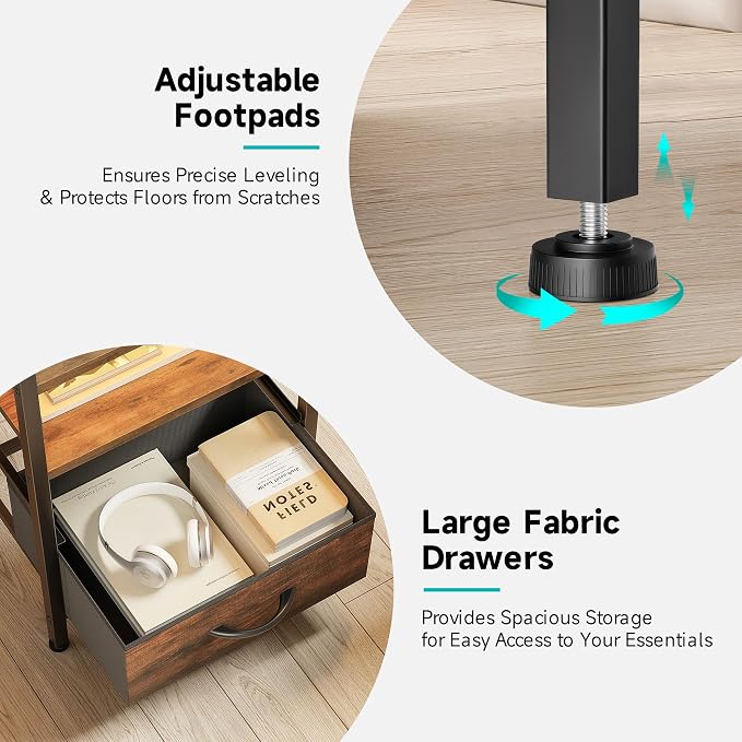 Lazzanto Night Stand Bedside Table Bedroom - Image 6