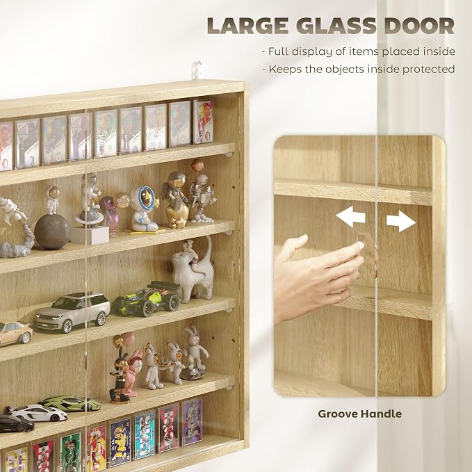 HOMCOM 5-Tier Display Cabinet, Glass Door Cabinet - Image 5
