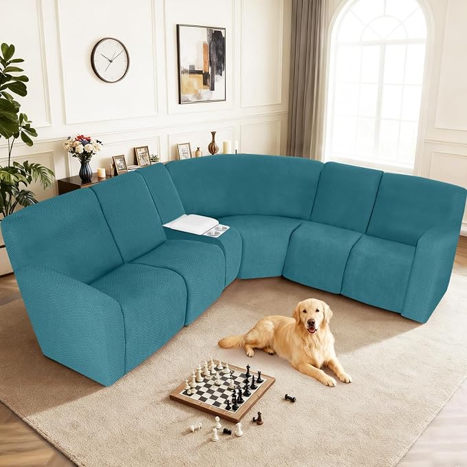 ALIECOM 100% Waterproof Recliner Sectional Couch Covers L Shape Stretch Corner - Image 2