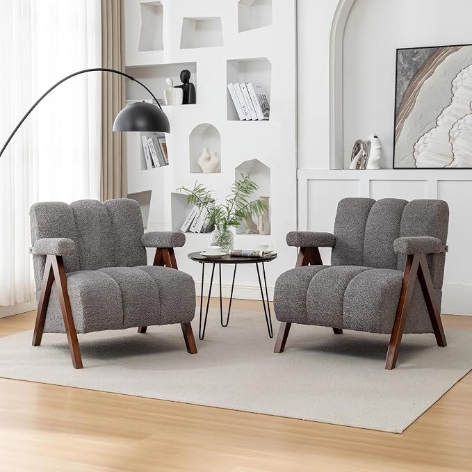 Mid Century Modern Accent Chairs Set of 2 by DRKAT