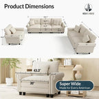 HERA'S HOUSE 3 Pieces Modular Sectional Sofa Sets, Oversized Couch Set - Image 2