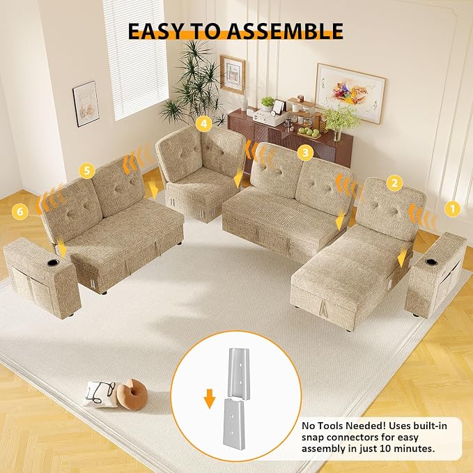 Modular Sectional Sleeper Sofa - Image 8