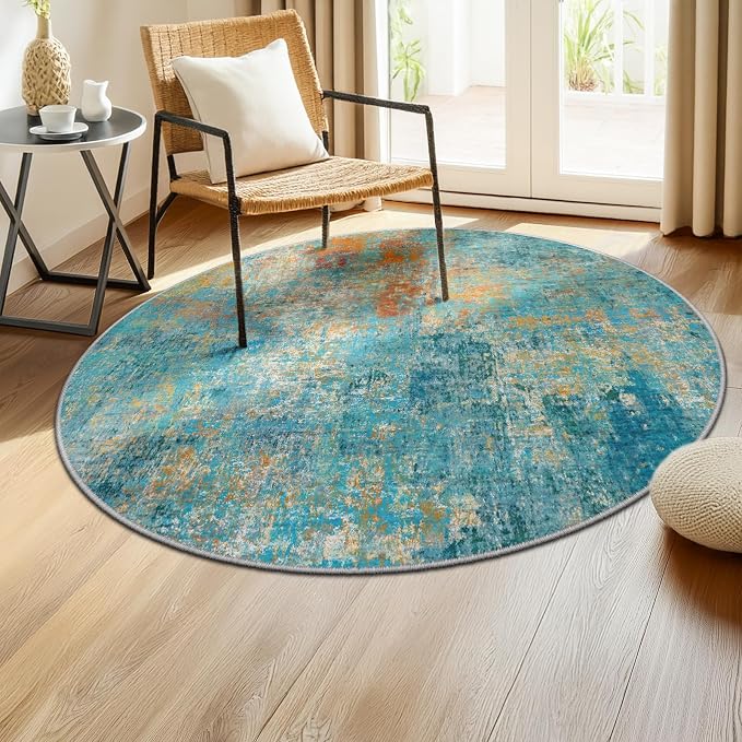 RELEANY Washable Round 4ft Area Rug - Image 2