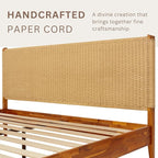 Bme Selina King Size Bed Frame, Handwoven Paper Cord Headboard, US Patent - Image 3