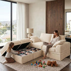 Upgrade Boneless Couch with Storage, Extra Deep&High Seat Modular Sectional - Image 3