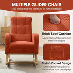 NIOIIKIT Nursery Rocking Chair, Corduroy Upholstered Rocking Chair - Image 7
