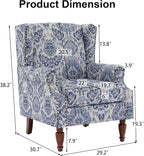 Pia Ricco Set of 2 Floral Accent Chairs, High Back Upholstered Armchairs - Image 2