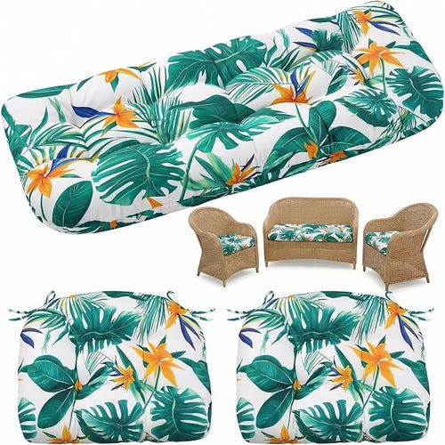 1 MIDDLE ONE Wicker Chair Cushions 3 Pieces Set by 1MIDDLEONE