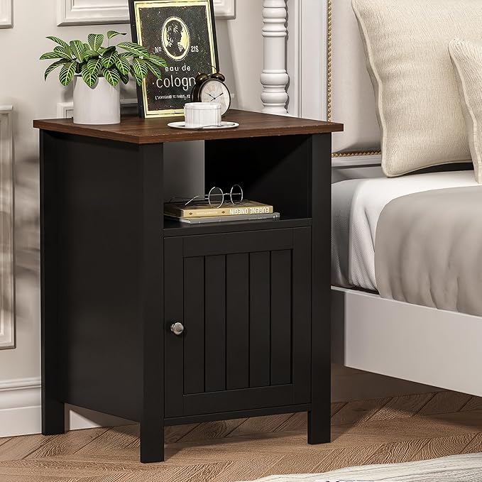 ChooChoo Farmhouse Nightstands Set of 2, Rustic Vintage End Side Table - Image 5