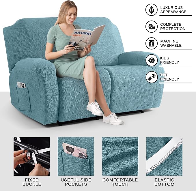 Timeles Recliner Covers Extra Wide Recliner Loveseat Covers Oversized Reclining - Image 3