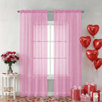 Chyhomenyc Pink Sheer Curtains 84 Inches Long by Chyhomenyc