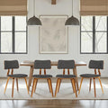 Armen Living Jaguar Mid-Century Dining Chair in Walnut Wood and Charcoal Fabric by ArmenLiving