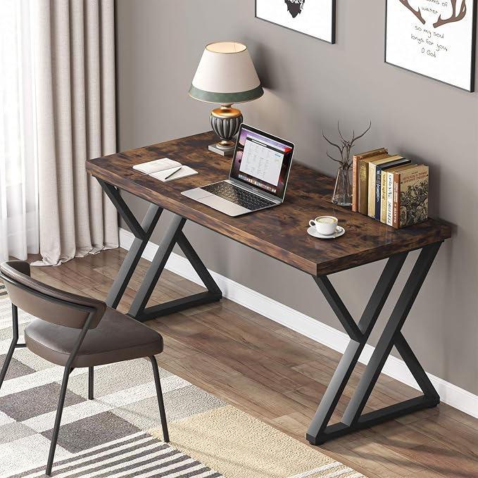 LITTLE TREE 55 Inch Large Simple Industrial Computer Desk Study Writing Table - Image 4