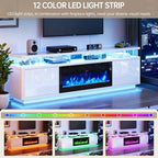 MXV 70" Fireplace TV Stand for TVs up to 80", Entertainment Center - Image 3