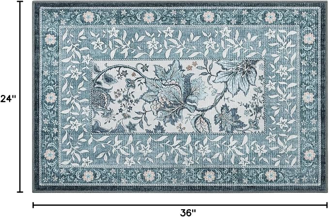 GarveeHome Mist Blue 2x3 Door Mat Indoor Rugs - Image 2
