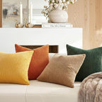 Topfinel 16x16 Inch Set of 4 Green Rust Throw Pillow Covers Boho Farmhouse - Image 3