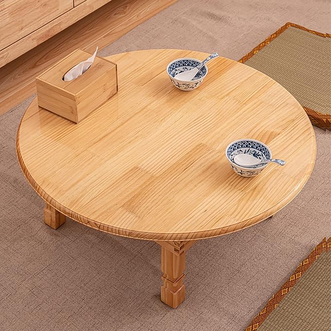 Folding Round Korean Solid Wood Table: Ideal - Image 6