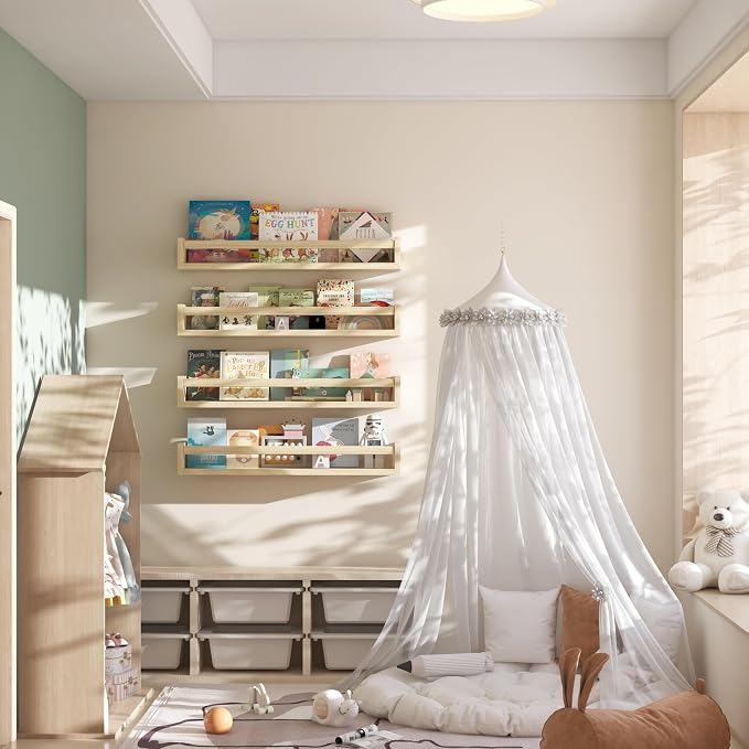 Onlysky Set of 4 Wall-Mounted Kid's Bookshelf - Image 3