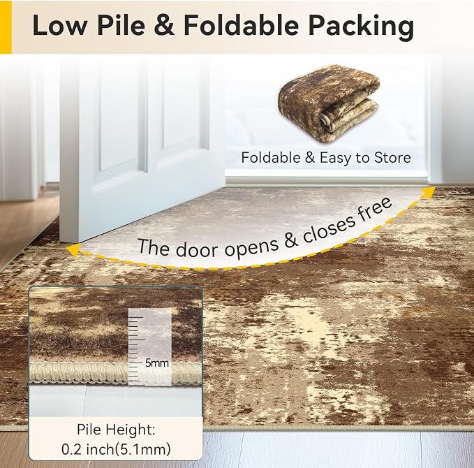 RELEANY Washable Runner 2'x10' Abstract Area Rug - Image 8