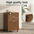 3 Drawers Fluted Mobile File Cabinet - Image 6