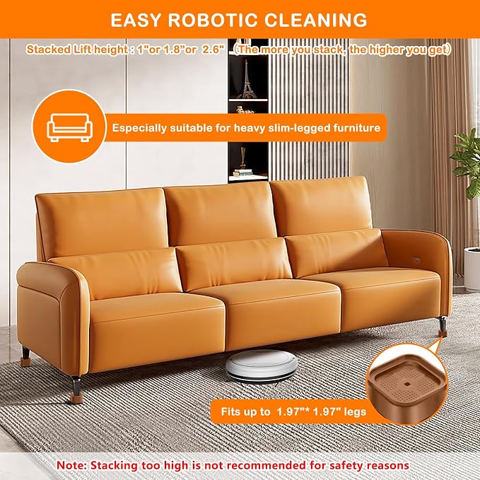 shouwuhho 24 Pack Furniture Risers Adjustable Bed Risers Heavy Duty Lifts - Image 3