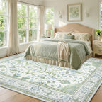 RELEANY Washable Area Rug, Water Repellent, Pet Friendly, Vintage Floral Boho - Image 2