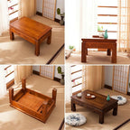 Solid Wood Japanese Floor Table, Tatami Style Rectangular Coffee Table - Image 7