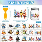 GLOBLELAND 18 Sheets Funny Birds Rub on Transfer 3.9x3.6inch Colorful Animals - Image 2