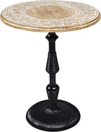 Side Tables-Hand Carved Vintage Boho Folding End Tables - Image 3