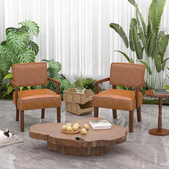 FAGAGA Accent Chair, PU Leather Living Room Chairs Oversize - Image 5