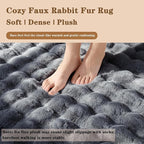 Gray Rabbit Plush Rug 2'x6', Fluffy Shaggy Area Rug - Image 5