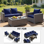 MIULEE Navy Outdoor Seat Cushion 22x22 Inch Waterproof & 3 Year Fade Resistant - Image 5